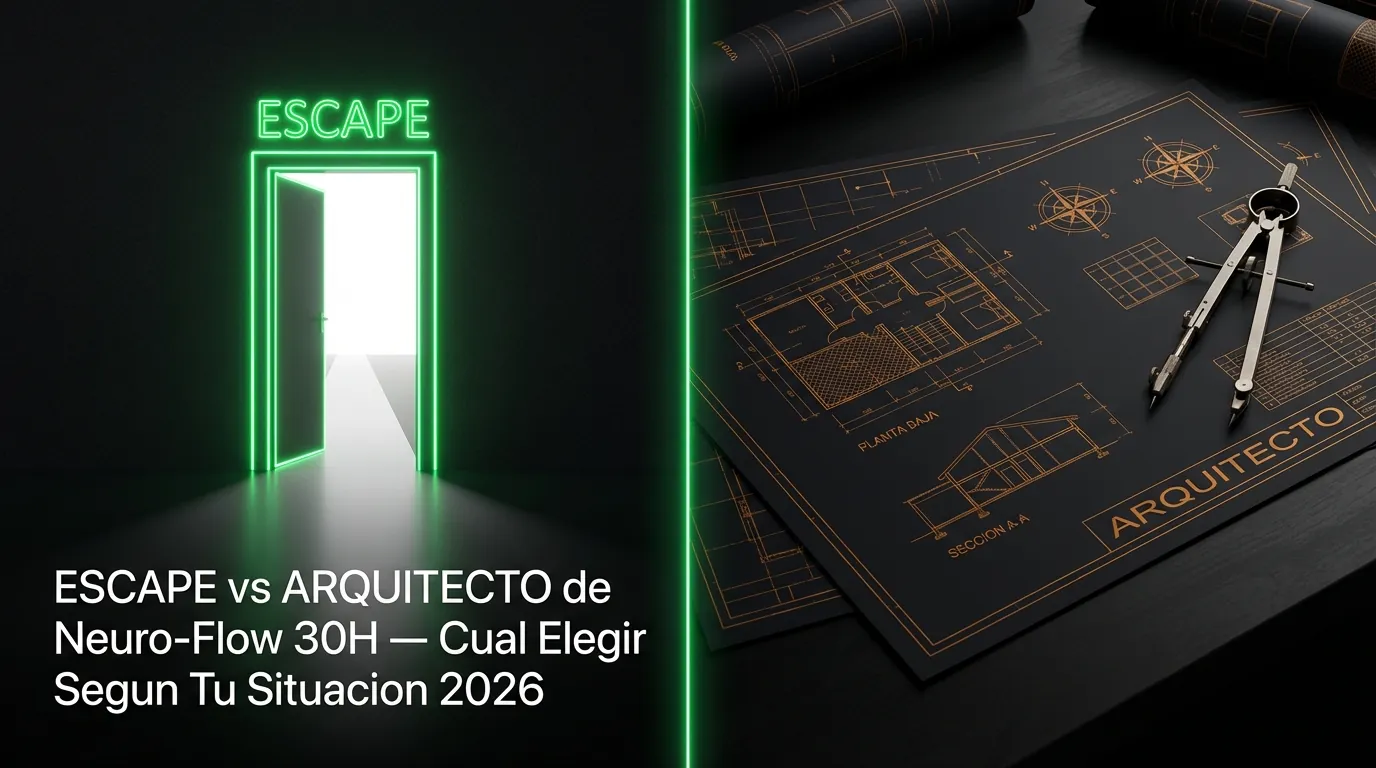 ESCAPE vs ARQUITECTO de Neuro-Flow 30H — Cual Elegir Segun Tu Situacion 2026