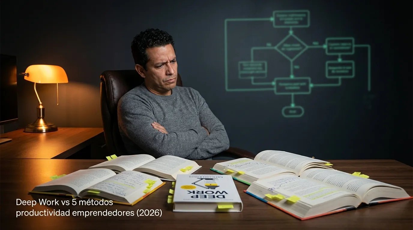 Deep Work vs 5 métodos productividad emprendedores (2026)