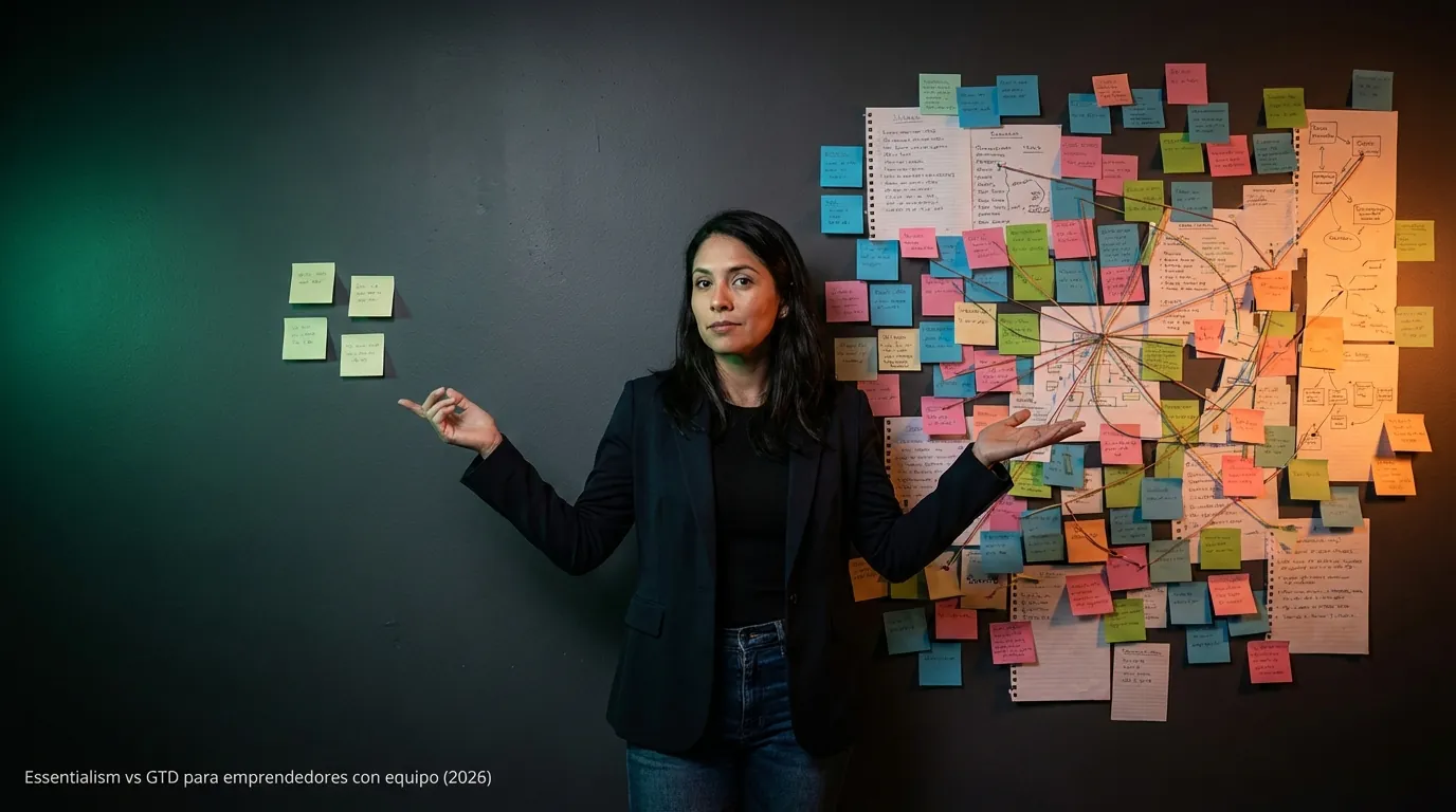 Essentialism vs GTD para emprendedores con equipo (2026)