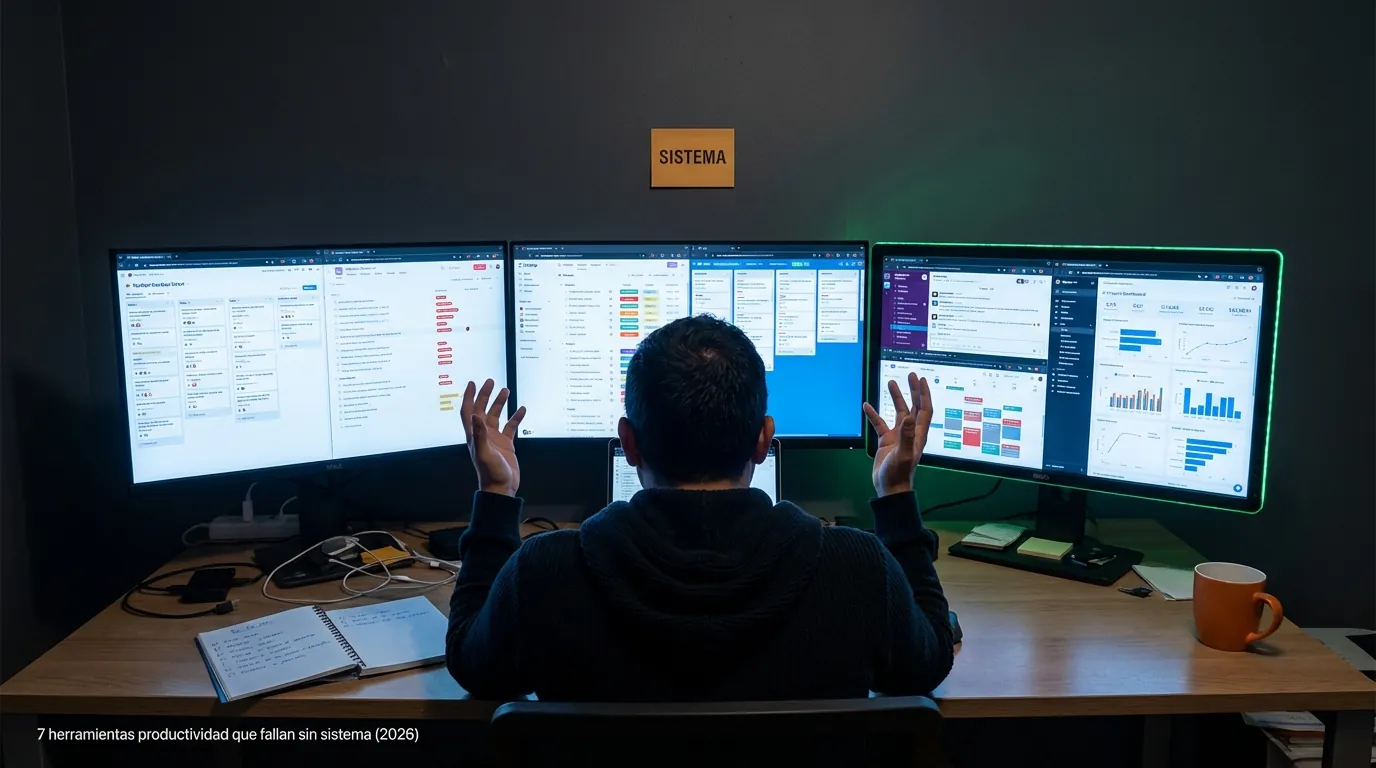 7 herramientas productividad que fallan sin sistema (2026)