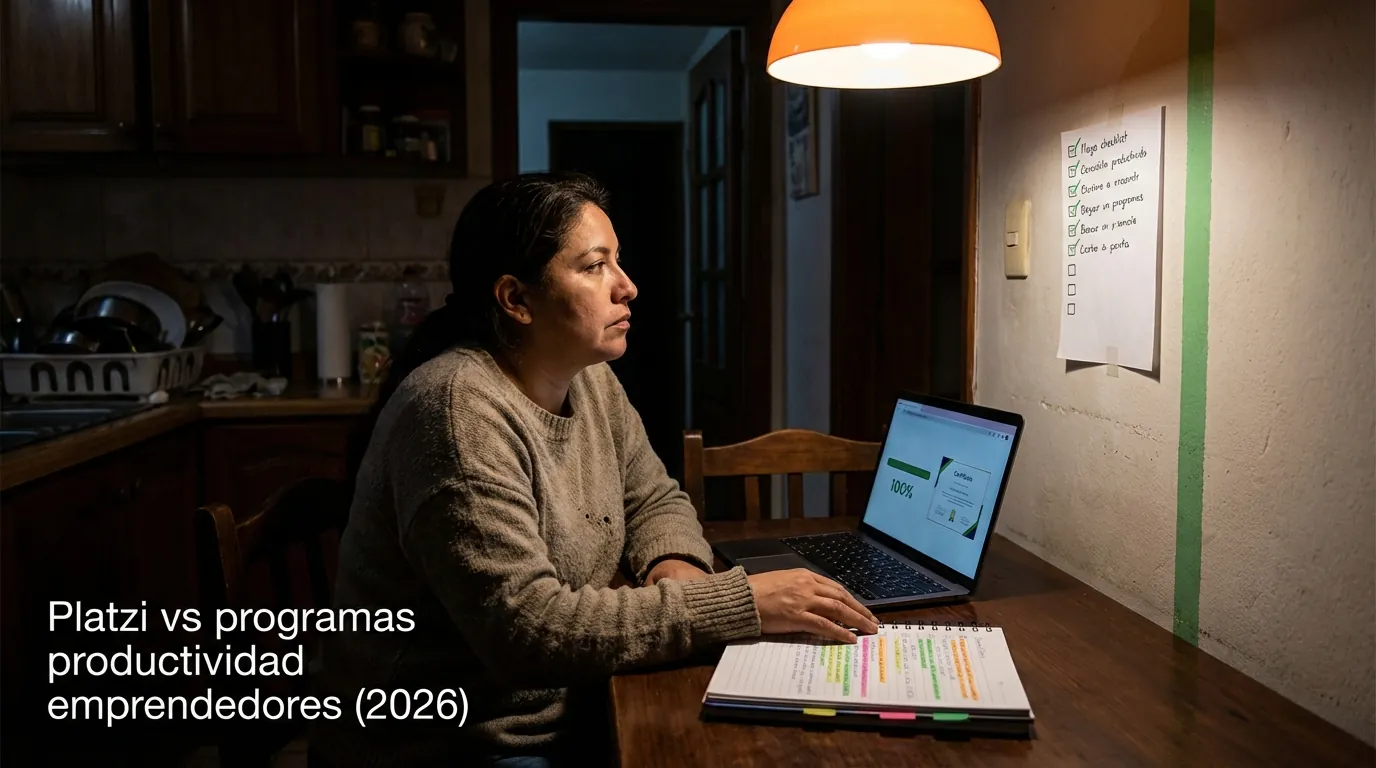 Platzi vs programas productividad emprendedores (2026)